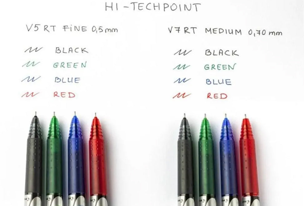 ROLLER 0.5MM V5 ROSU HI-TECPOINT RETRACTABIL PILOT