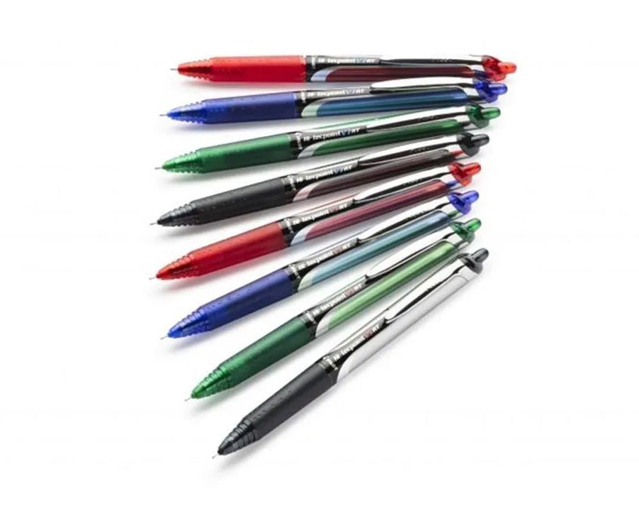 ROLLER 0.5MM V5 ROSU HI-TECPOINT RETRACTABIL PILOT