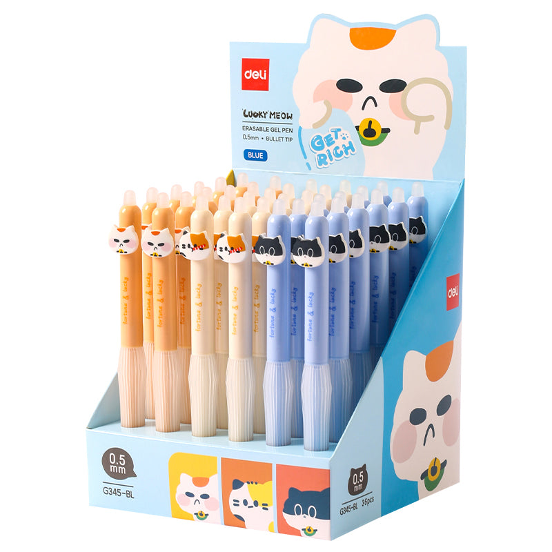 ROLLER ERASABLE 0.5MM ALBASTRU 0.5MM PISICI DELI