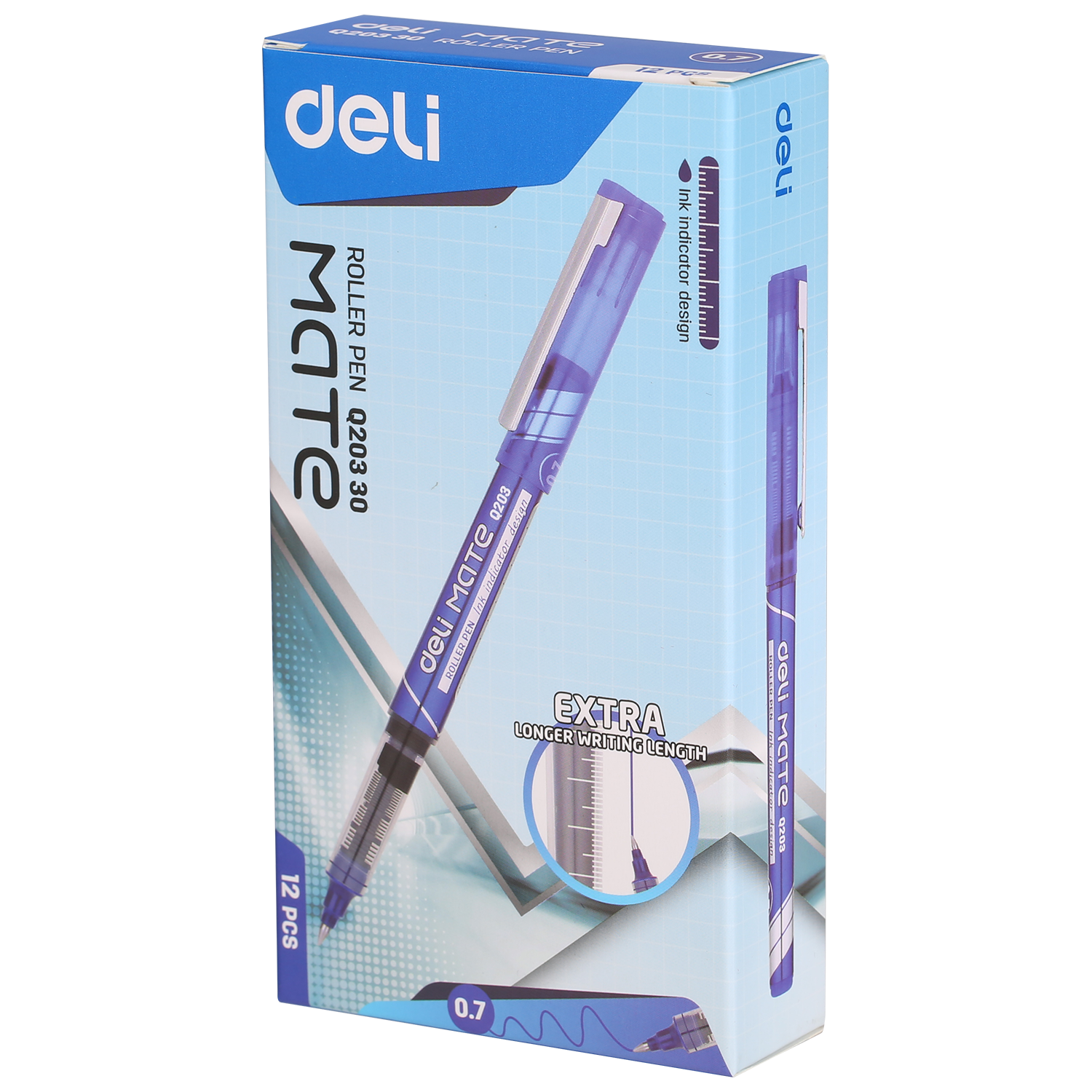 ROLLER FREE INK 0.7MM ALBASTRU DELI