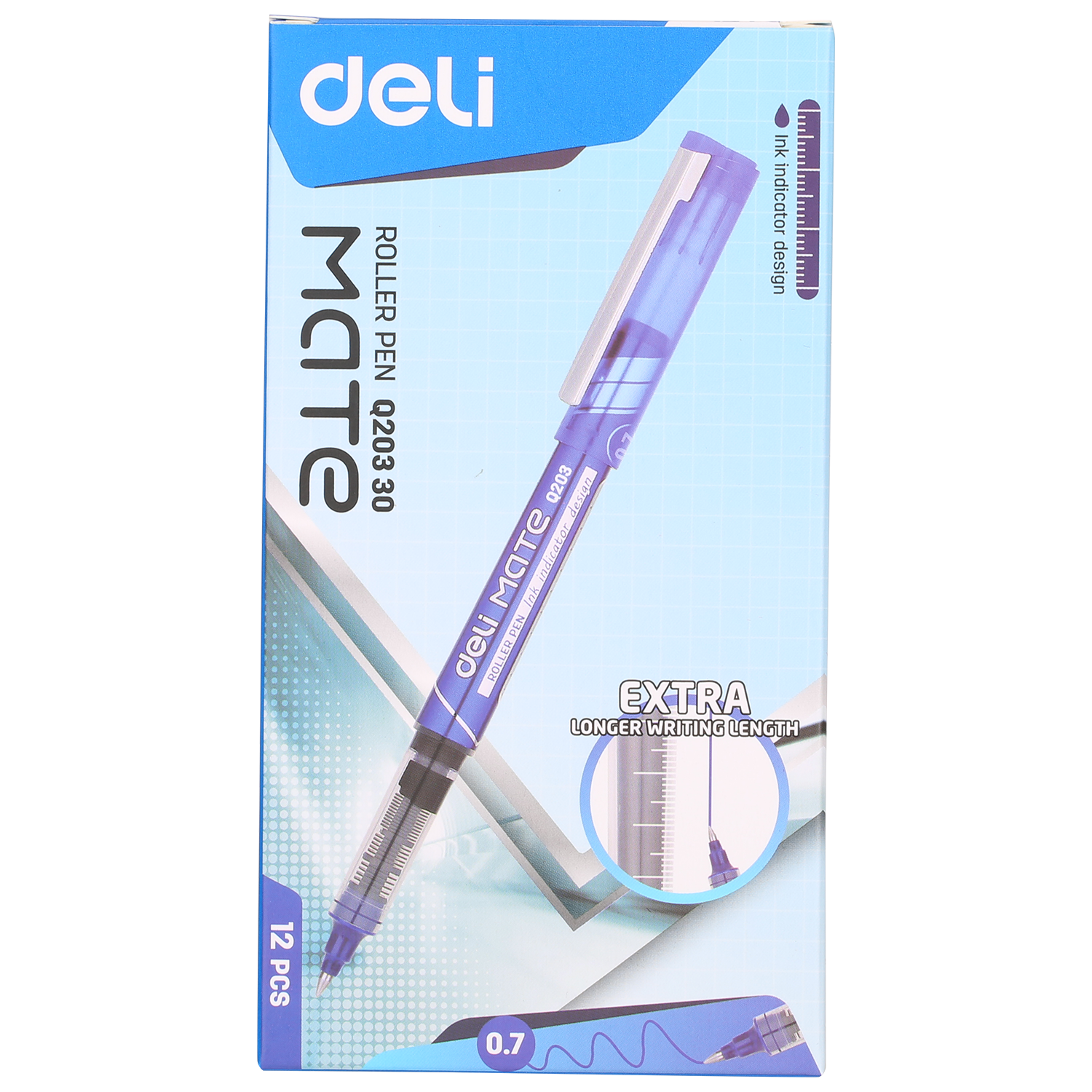 ROLLER FREE INK 0.7MM ALBASTRU DELI