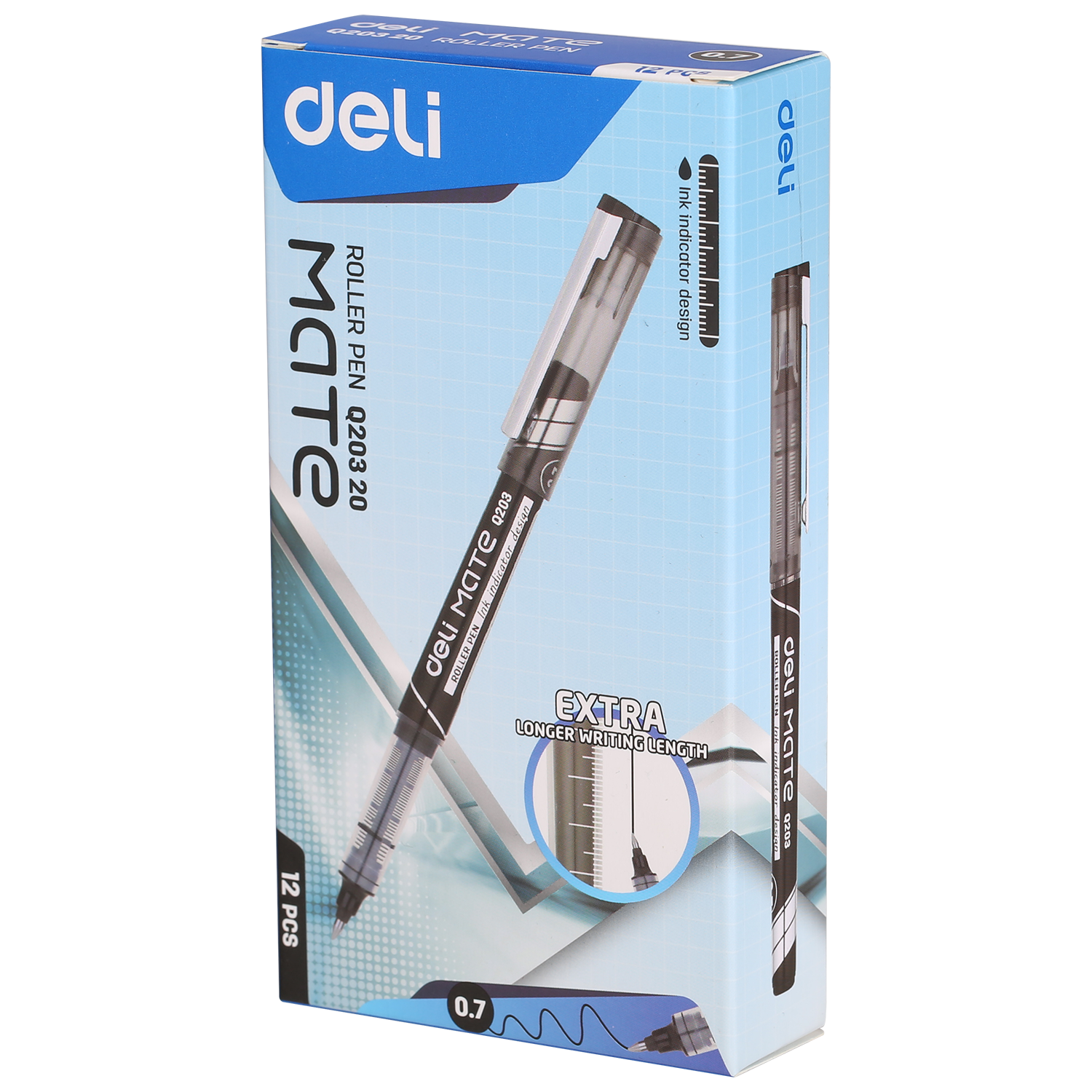 ROLLER FREE INK 0.7MM NEGRU DELI