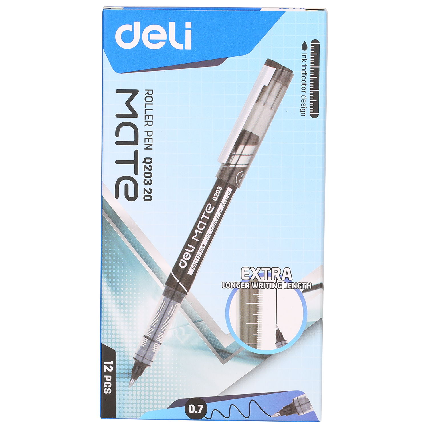 ROLLER FREE INK 0.7MM NEGRU DELI