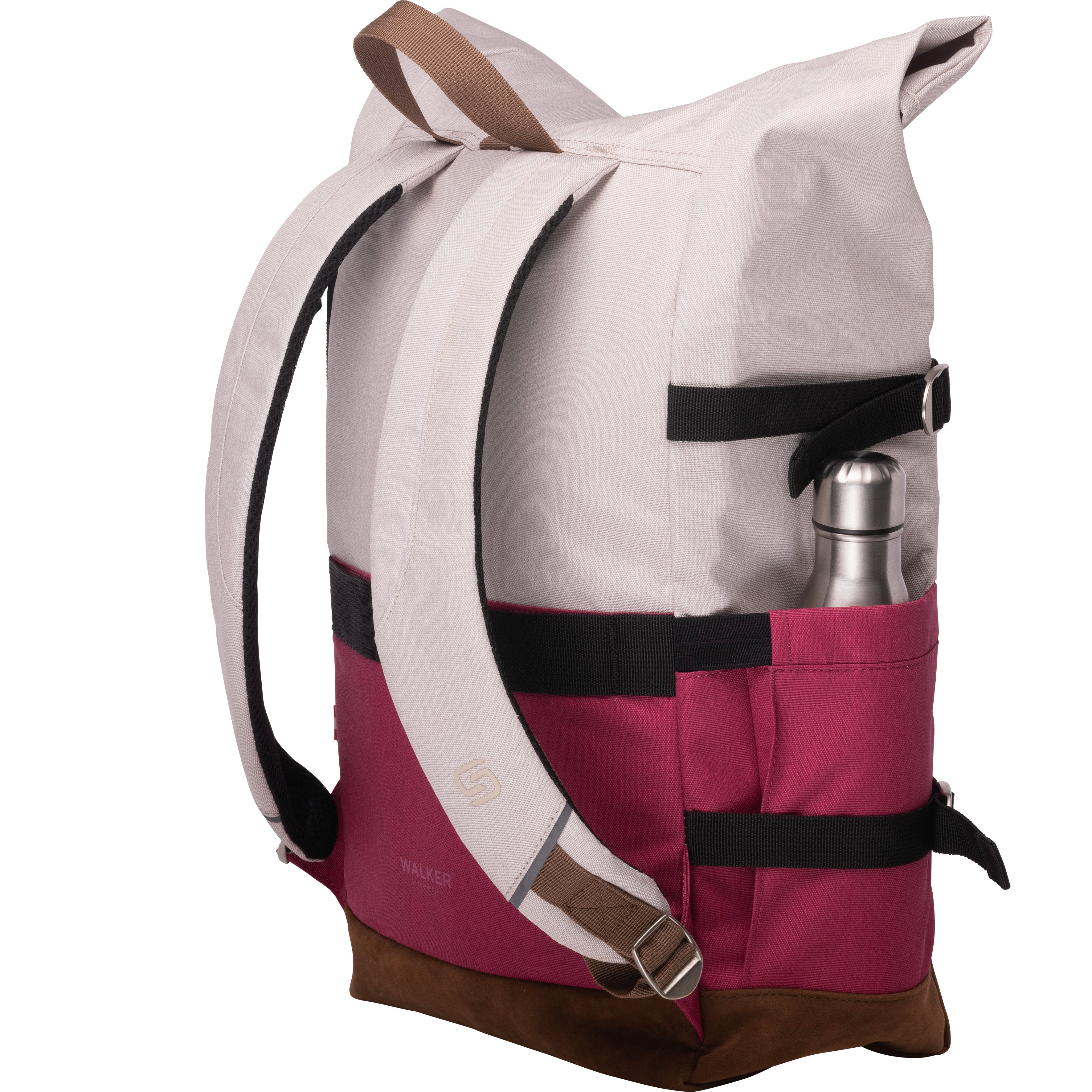 RUCSAC ROLLUP BICOLOR CREM POPCORN-ROZ MAGENTA WALKER