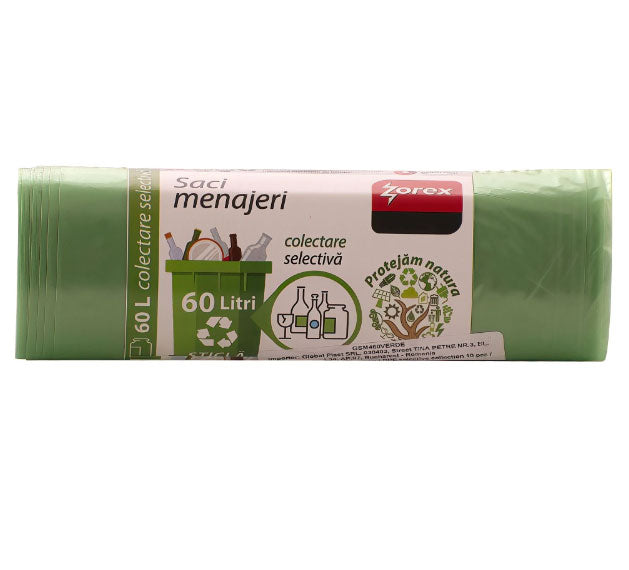 SACI MENAJERI 60L 10/SET VERZI