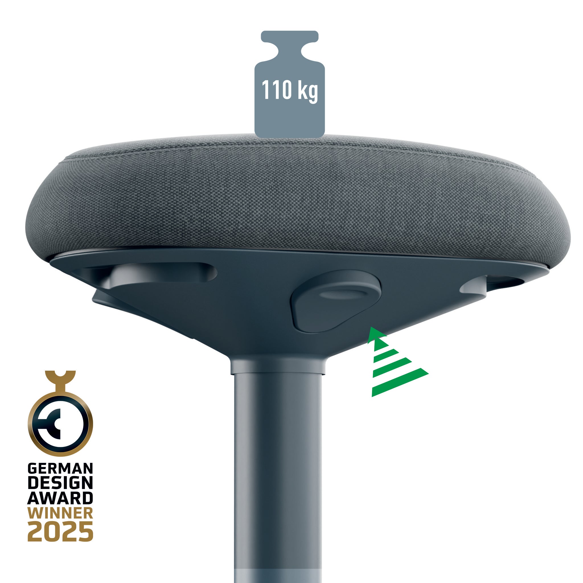 SCAUN ERGONOMIC REGLABIL 57-82CM GRI CARBUNE LEITZ