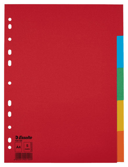 SEPARATOARE INDEX CARTON 5 CULORI ECONOMY ESSELTE
