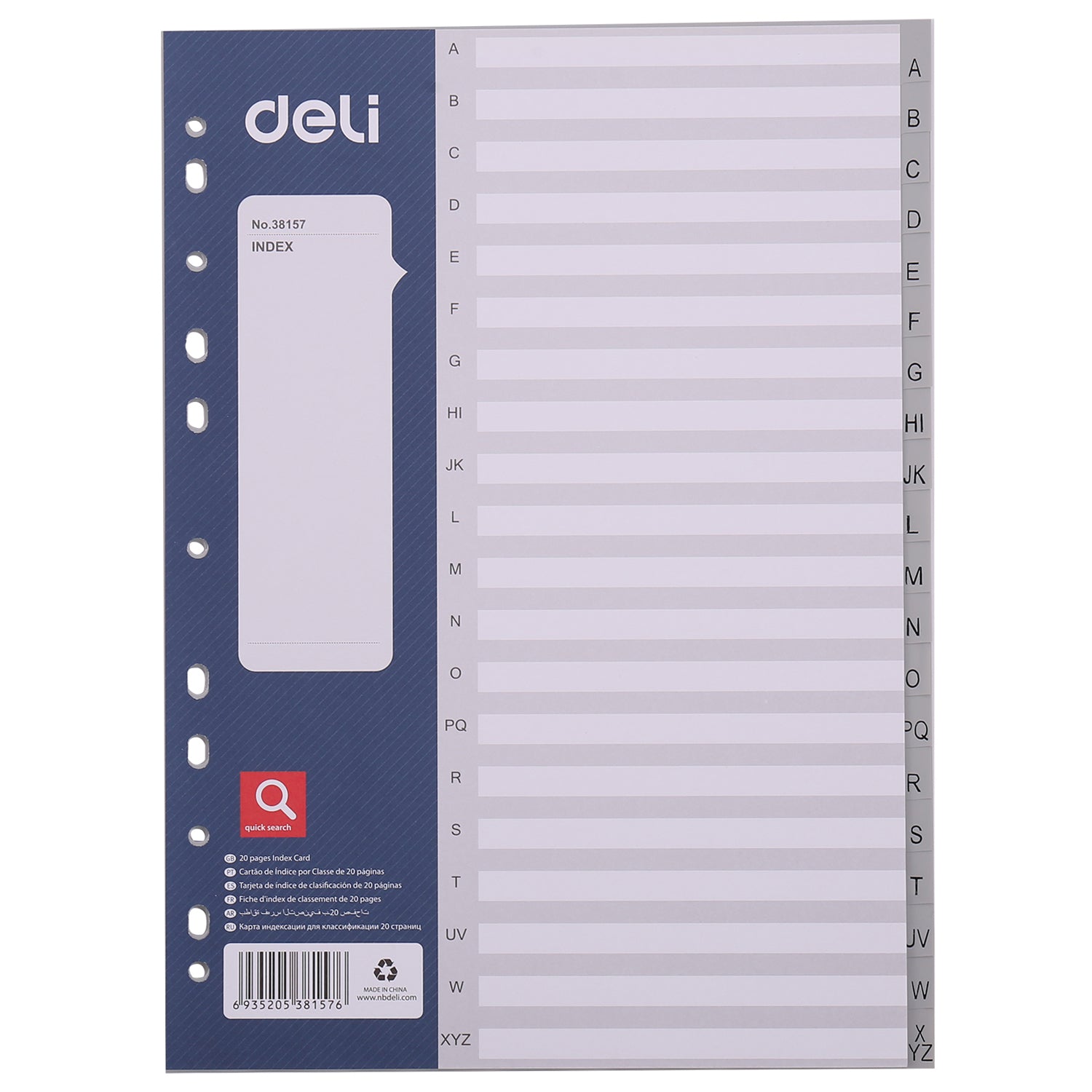 SEPARATOARE INDEX PLASTIC A-Z DELI