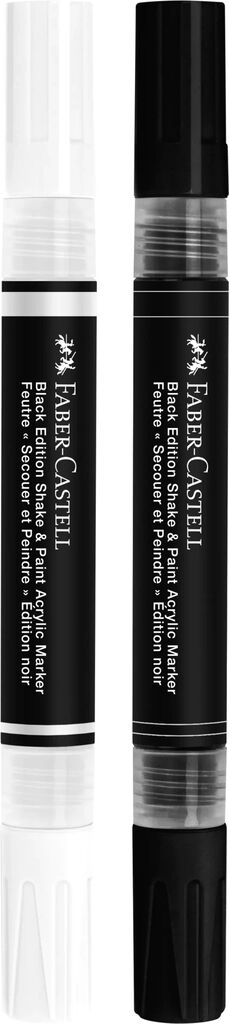 SET 2 MARKERE ACRILICE SHAKE&PAINT ALB-NEGRU FABER-CASTELL