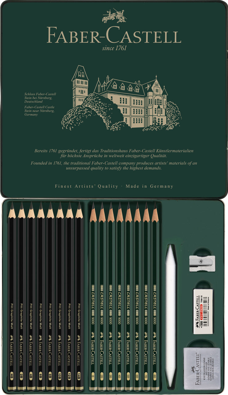 SET 20 BUC CREION GRAFIT MAT + CASTELL 9000 FABER-CASTELL
