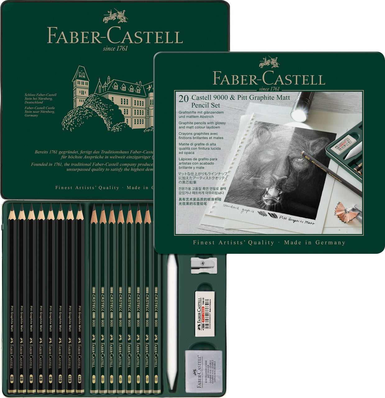 SET 20 BUC CREION GRAFIT MAT + CASTELL 9000 FABER-CASTELL