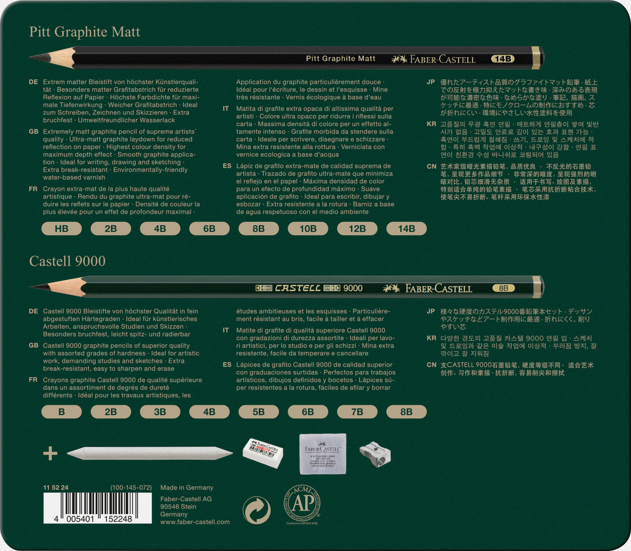 SET 20 BUC CREION GRAFIT MAT + CASTELL 9000 FABER-CASTELL