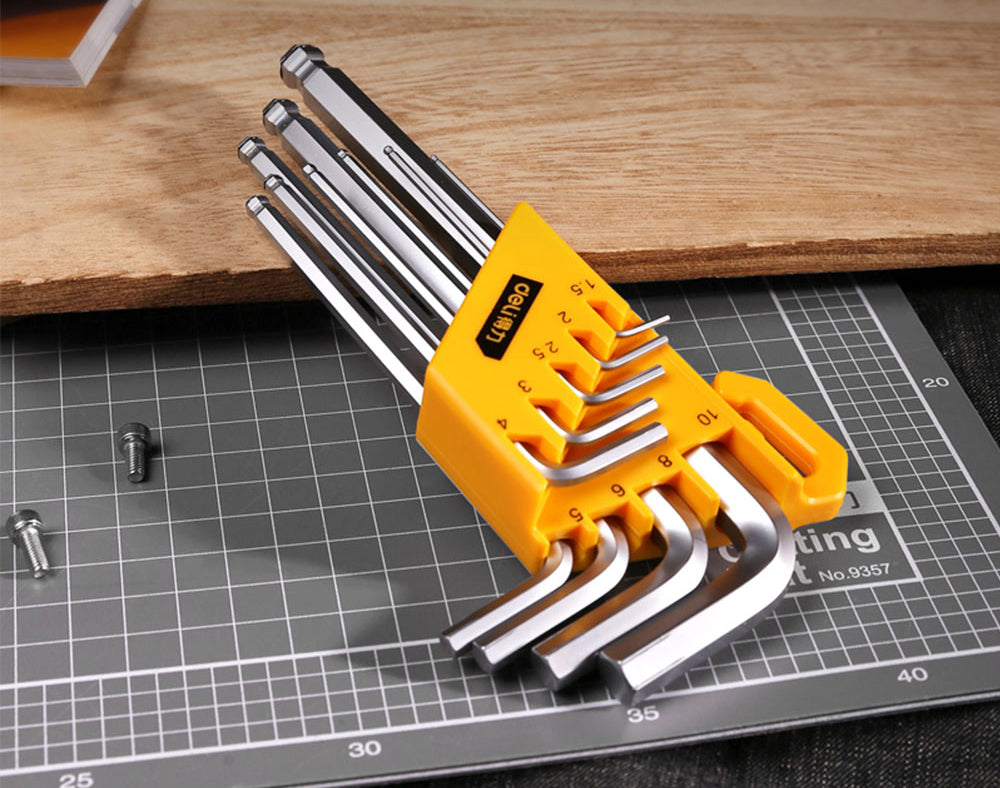 SET 9 BUC CHEI IMBUS CAP SFERIC 1.5-10 MM DELI