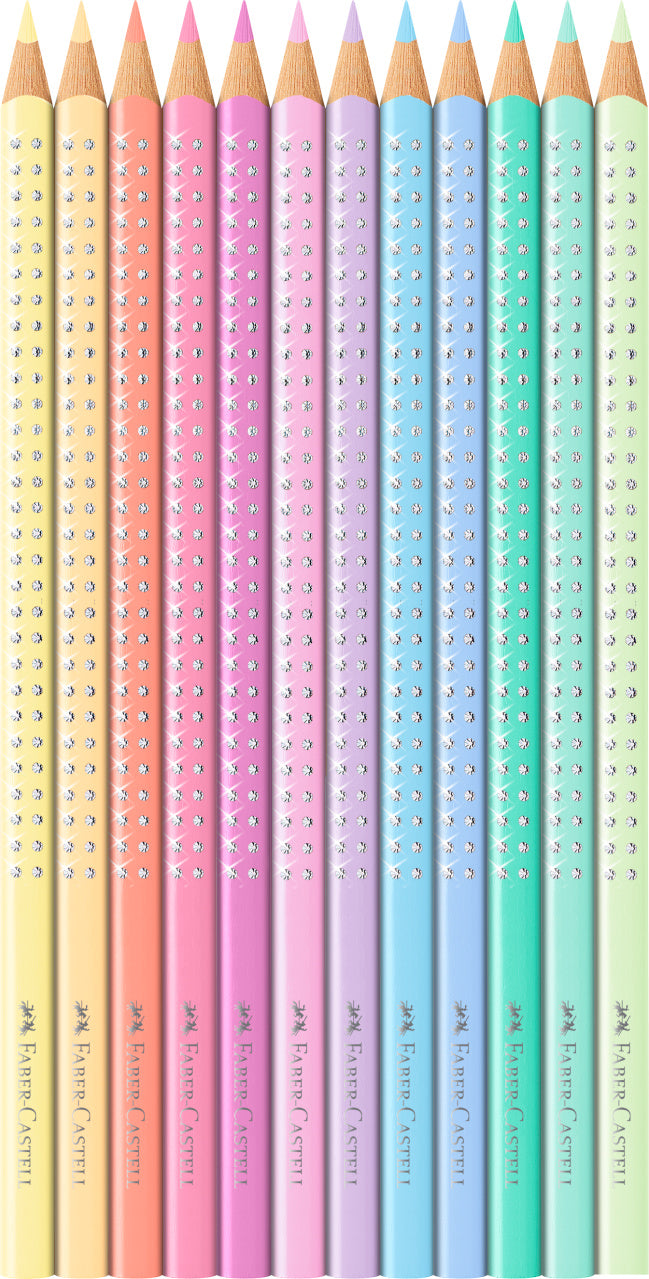 SET CADOU 12 CREIOANE COLORATE PASTEL SPARKLE FABER-CASTELL