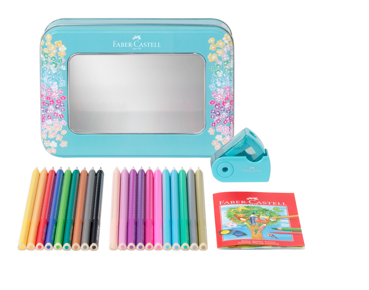 SET CADOU 20 CREIOANE COLORATE SPARKLE + ASC. SLEEVE FABER-CASTE