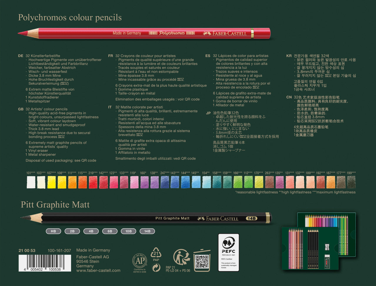 SET CADOU 32 CREIOANE COLORATE POLYCHROMOS + 6 CREIOANE GRAFIT MATT + ACCESORII FABER-CASTELL