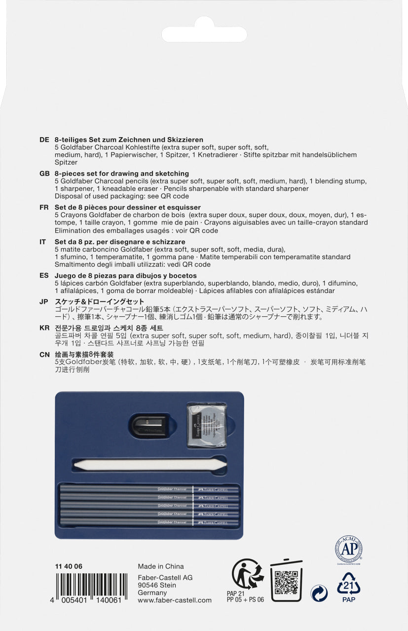 SET DESEN CARBUNE 8 BUC FABER-CASTELL