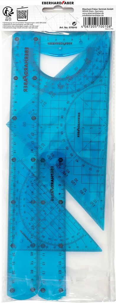 SET GEOMETRIE 5 PIESE FLEXIBIL COLOR EBERHARD FABER