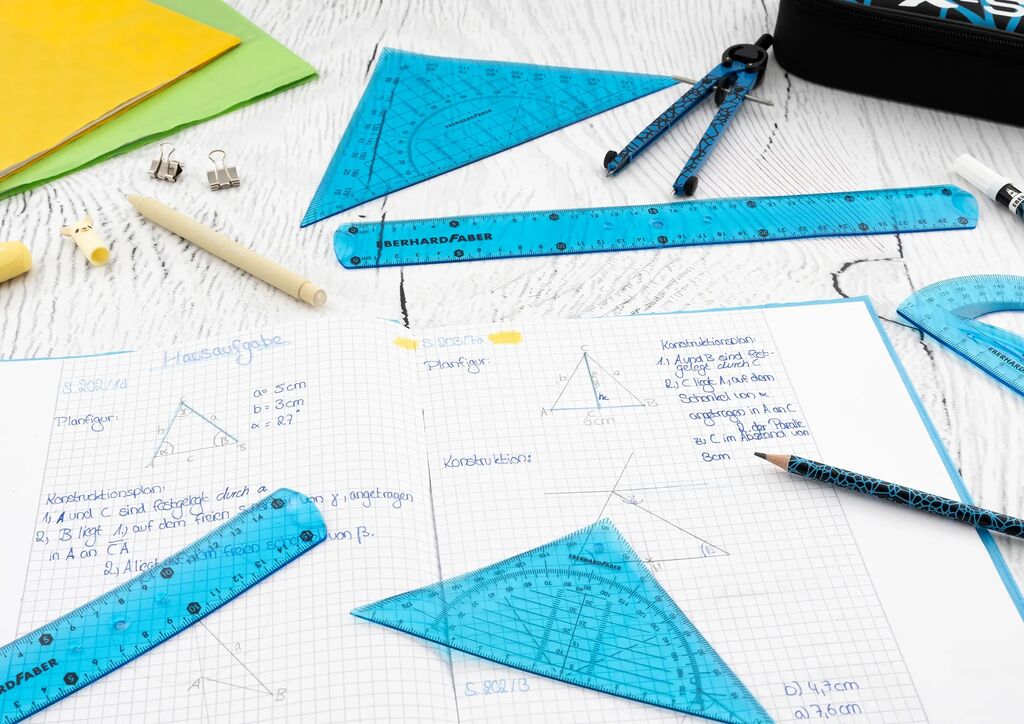 SET GEOMETRIE 5 PIESE FLEXIBIL COLOR EBERHARD FABER