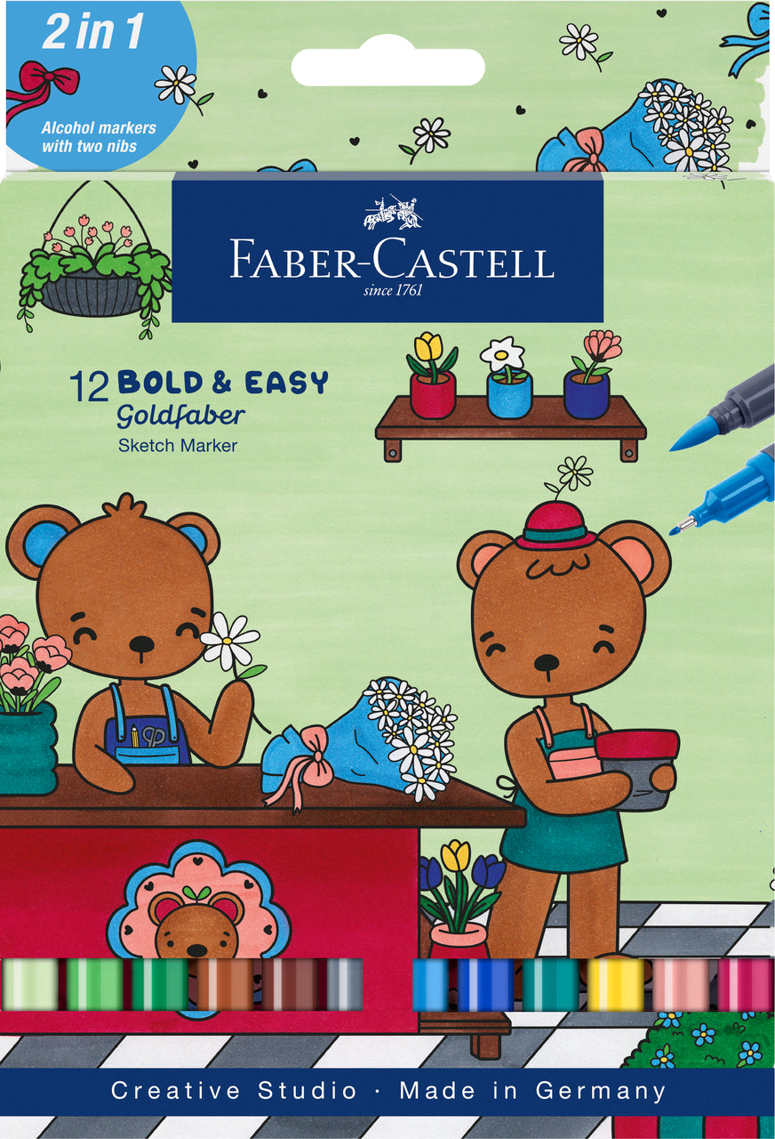 SKETCH MARKER 2 CAPETE SET 12 BOLD AND EASY II GOLDFABER FABER-CASTELL