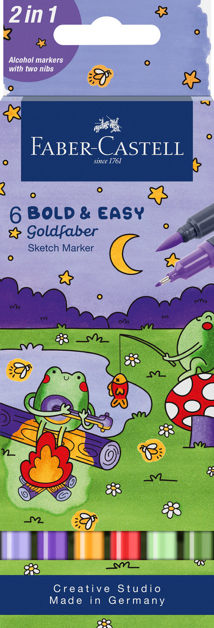 SKETCH MARKER 2 CAPETE SET 6 BOLD AND EASY GOLDFABER FABER-CASTELL