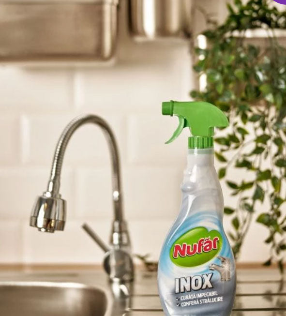 SOLUTIE DE CURATAT SUPRAFETE INOX CU PULVERIZATOR 500 ML NUFAR FARMEC