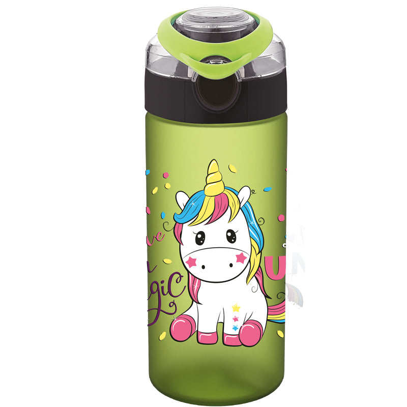 STICLA APA PT COPII TRITAN SOFT TOUCH 500ML CU DESCHIDERE AUTOMATA SI MANER TRANSPORT T-0108 NOKI