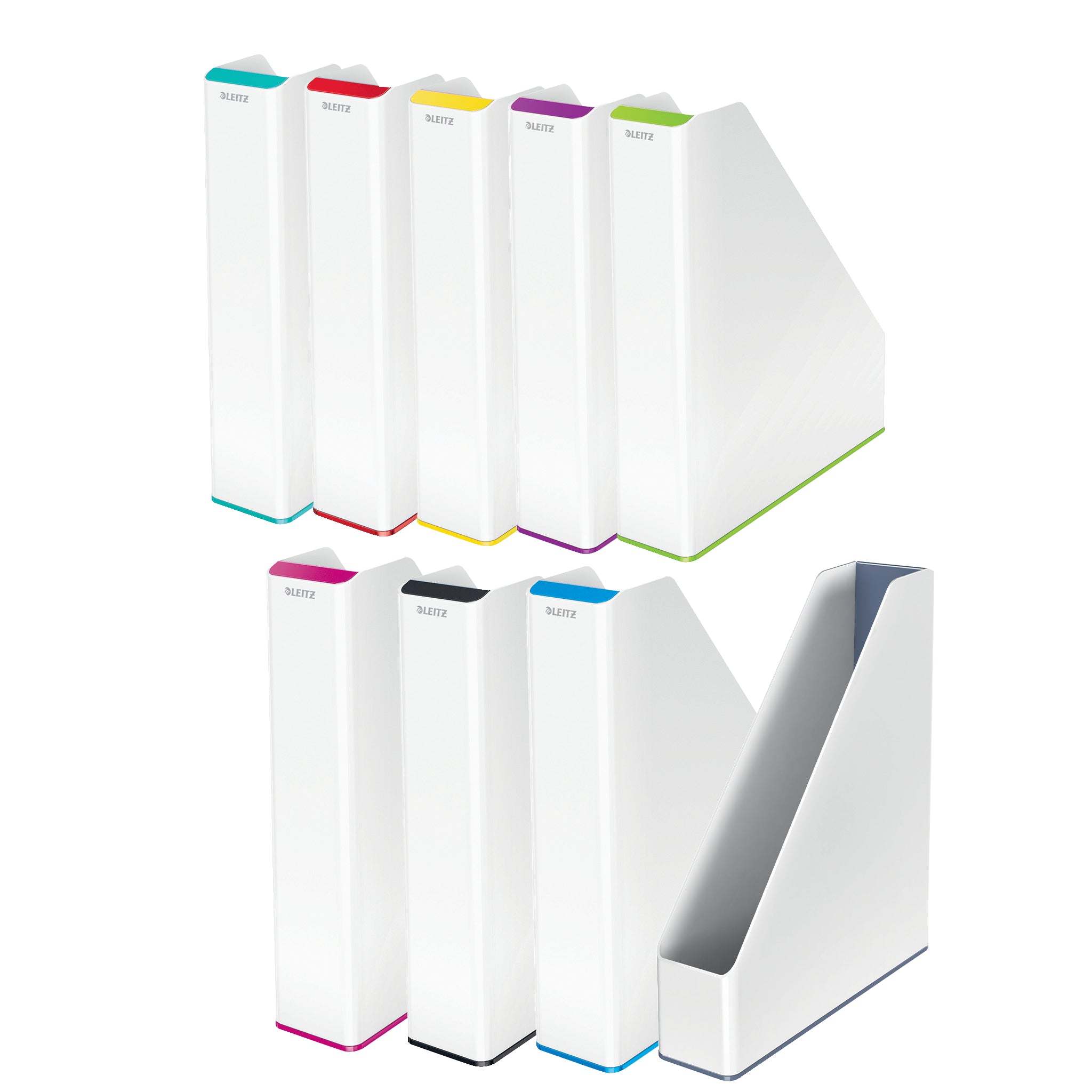 SUPORT DOCUMENTE PLASTIC ROSU METALIZAT/ALB WOW LEITZ