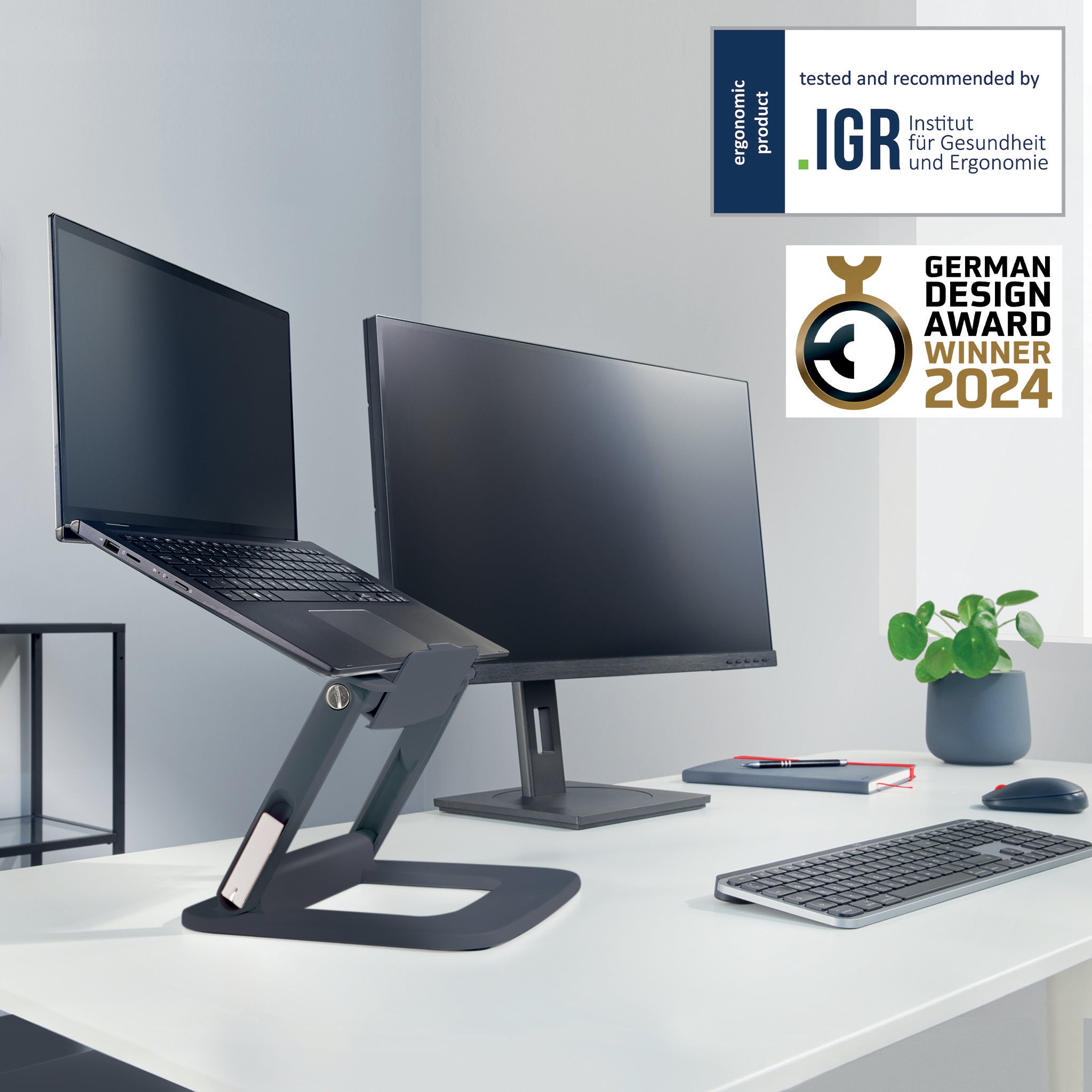 SUPORT ERGONOMIC PENTRU LAPTOP AJUSTABIL GRI CARBUNE LEITZ