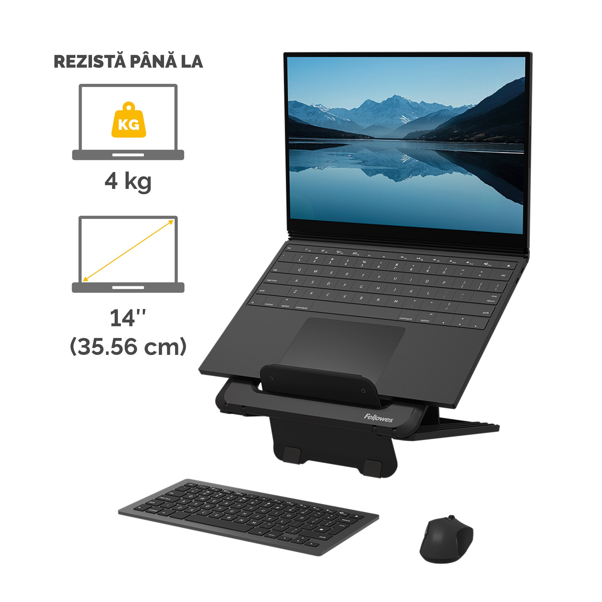 SUPORT ERGONOMIC PENTRU LAPTOP NEGRU BREYTA