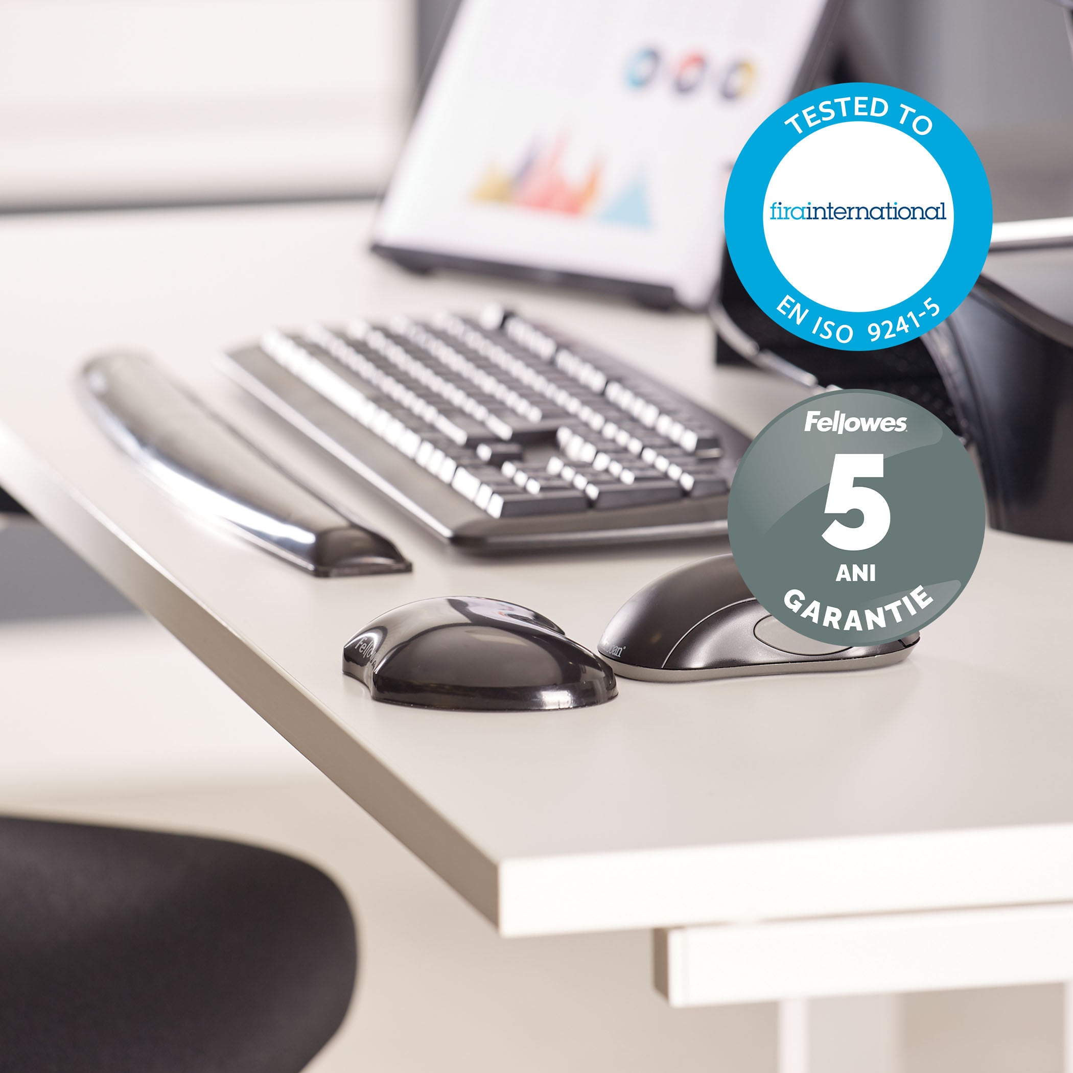 SUPORT INCHEIETURI NEGRU GEL CRYSTAL FELLOWES