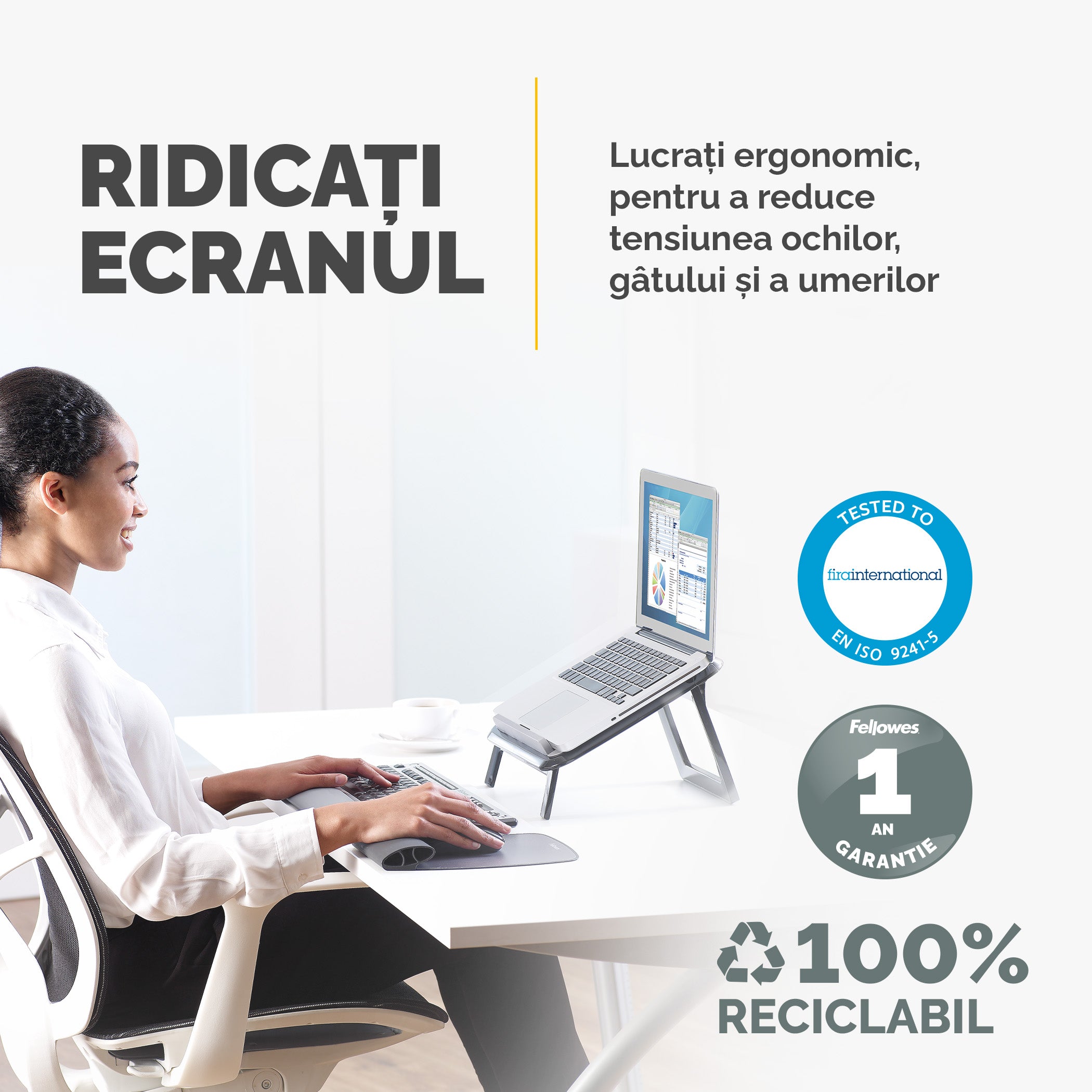 SUPORT LAPTOP I-SPIRE QUICK-LIST NEGRU FELLOWES