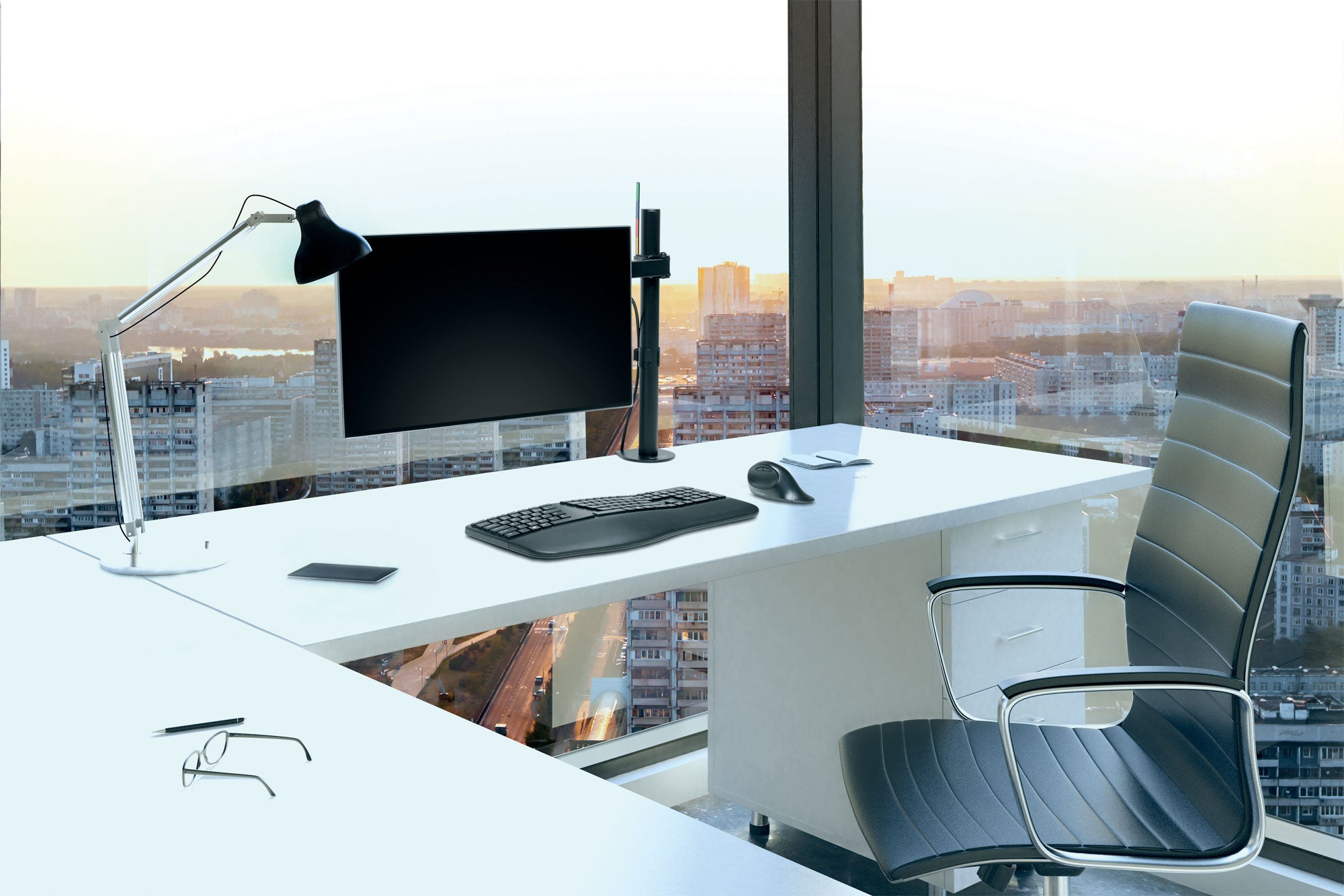 SUPORT MONITOR SMARTFIT BRAT AJUSLABIL NEGRU KENSINGTON