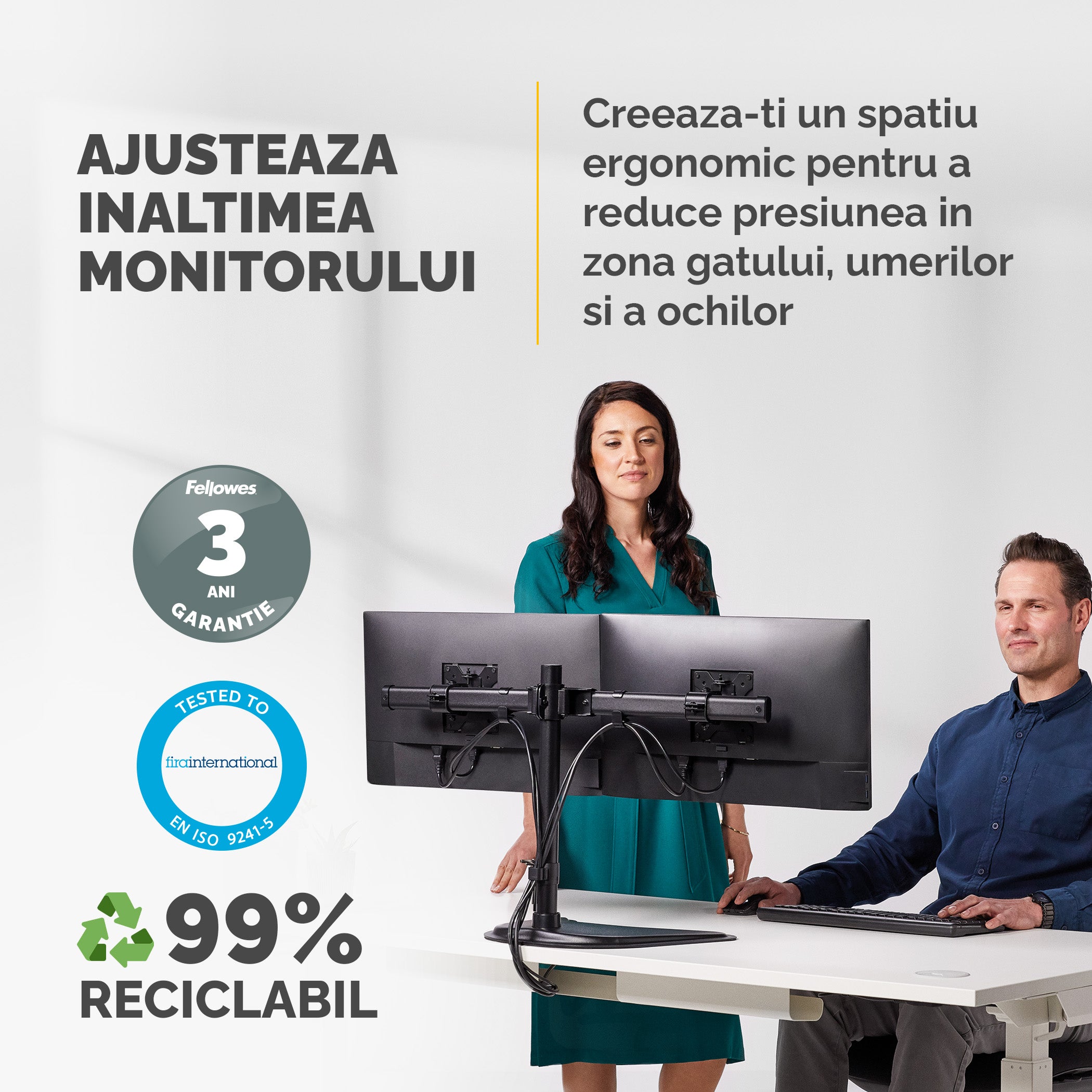 SUPORT MONITOR BAZA FIXA 2 BRATE PROFESSIONAL FELLOWES