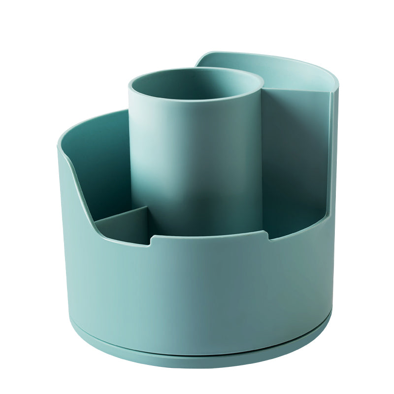SUPORT ROTATIV INSTRUMENTE DE SCRIS 4 COMPARTIMENTE BLEU LONGREEN PLASTIC RECICLAT DELI