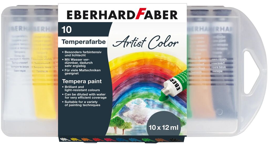 TEMPERA 10 CULORI 12 ML CUT PLASTIC EBERHARD FABER