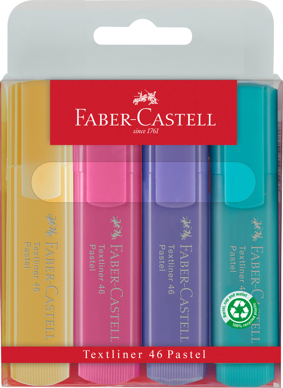 TEXTMARKER SET 4 PASTEL FABER-CASTELL