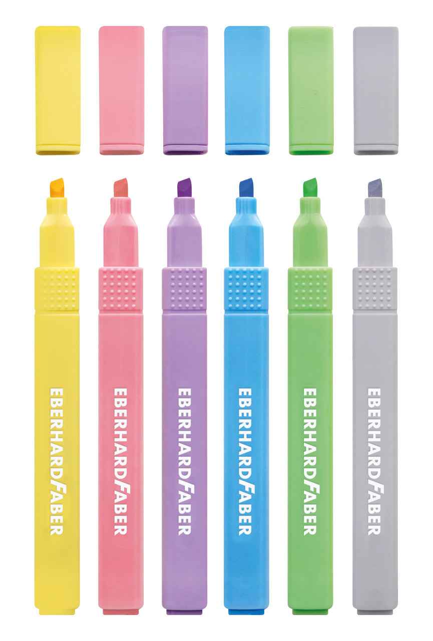 TEXTMARKER SLIM PATRAT SET 6 BUC PASTEL EBERHARD FABER